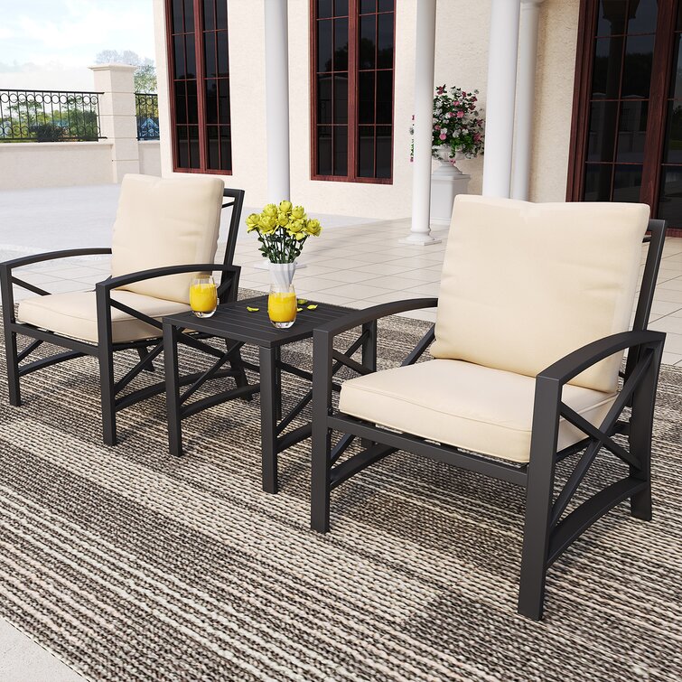 Brisaida 2 Person Outdoor Seating Group with Cushions